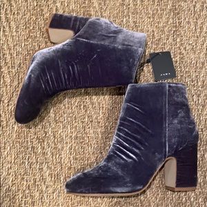 Zara High Heel Velvet Booties